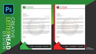 Professional Letterhead Design in Photoshop Tutorial  How to Make Awesome Letterhead Design [upl. by Arica880]