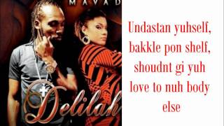 Mavado  Delilah LYRICS ON SCREEN 2011 Dancehall music [upl. by Schuman]