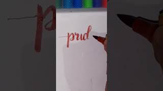 The word quotPridequot with brush pen in calligraphy namewritting art [upl. by Ullund]