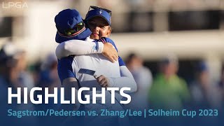 SagstromPedersen vs ZhangLee  Solheim Cup 2023 [upl. by Tarrel503]