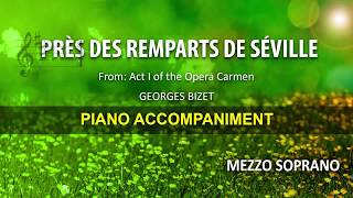 Près des remparts de Séville Seguidilla  Bizet Karaoke  Score guide  Mezzo soprano [upl. by Ahserak358]