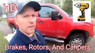 How To Change Brakes Rotors And Calipers On A GMC Sierra Duramax 2500 HD [upl. by Attennaj]