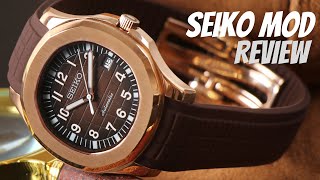 Custom Seiko Aquanaut Rose Gold MOD Review seikomod watchreview [upl. by Ward]