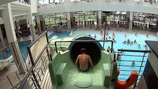 Green Body Water Slide at Sárvári Élményfürdő Csúszdapark [upl. by Ydospahr]