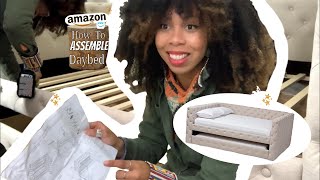 How to Assemble Baxton Studio Rebecca Daybed with Trundle Full Light Beige from Amazon [upl. by Teodoor370]