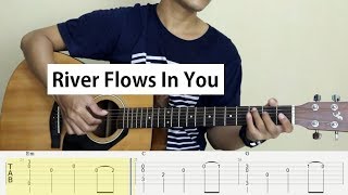 Fingerstyle Guitar  River Flows In You Yiruma  TAB Tutorial [upl. by Harbot145]