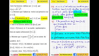 01 Primitive Correction Exercice Primitive Bac Math Science  Technique [upl. by Airtal]