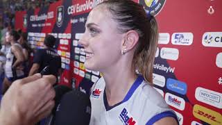 Europei Femminili la centrale azzurra Federica Squarcini commenta la vittoria contro la Croazia [upl. by Aillil]