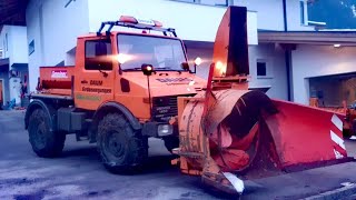 Unimog U 1400 beim Schneefräsen  Snowblowing in the Monutains kahlbacher [upl. by Engapmahc]