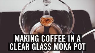 Making Coffee In A Clear Glass Moka Pot [upl. by Daberath]