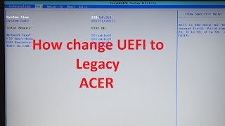 Acer how to change BIOS mode from UEFI to Legacy [upl. by Eedya397]