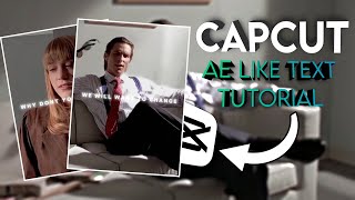 Capcut  How to make Ae like text in capcut [upl. by Weinhardt675]