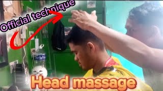 Philippine barber asmr  44 how to do head massage very properly official technique [upl. by Erised]