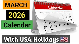 March 2025 Calendar US 🇺🇸  Mar 2025  Calendar  Ramzan Eid 2026 [upl. by Hazard]