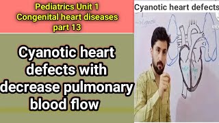 Cyanotic congenital heart diseases  congenital defects with decrease pulmonary blood flow [upl. by Annawd]