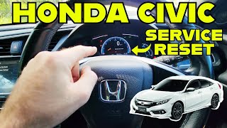 HONDA CIVIC Service Light Reset 2015 to 2022 FCFK Models  Oil Life Reset  Honda Civic Oil Reset [upl. by Dikmen]