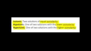 Osmolarity amp Tonicity [upl. by Hosea]