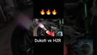 Dukati panagale 😈v4 vs ninja H2R 🔥🔥 exaust fire rider h2r trending youtubeshorts [upl. by Akiner]