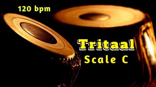 Tabla  Tritaal  120 bpm  Scale C  with Tanpura  Original Sound  HD Quality  Tabla Online [upl. by Kemppe739]