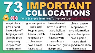 Learn 73 Important Collocations in English used in Daily Conversations [upl. by Giah]