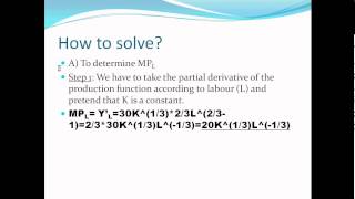 How to determine marginal production functions [upl. by Hagood]