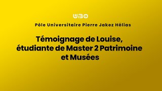 Témoignage de Louise étudiante de Master 2 Patrimoine et Musées UBO Quimper [upl. by Yesoj]