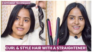 How To CURL HAIR WITH A STRAIGHTENERFLAT IRON 😍  Pilgrim Amazonian Range Scalp Scrub  Soni Mishra [upl. by Dorette452]