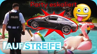 Heißer Schlitten GEKLAUT Wer hat die eskalierte VillenPoolparty geschmissen  Auf Streife  SAT1 [upl. by Oirottiv52]