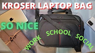 Kroser Laptop Bag 156 Messenger  Shoulder Bag Full Review [upl. by Ecnerat265]