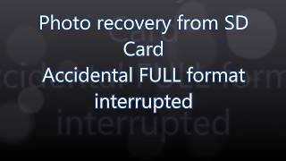 SD Card full format interrupted  Photo Recovery [upl. by Alodi]