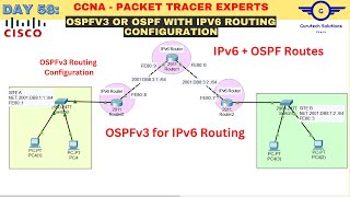 CCNA DAY 58 Configuring OSPFv3  OSPFv3 for IPv6 Routing  Cisco OSPF on IPv6 configuration Lab [upl. by Iadahs]