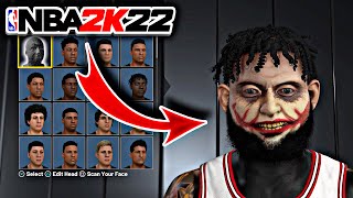 NEW JOKER 3D FACE SCAN BEST COMP FACE CREATION in NBA 2K22 [upl. by Michell]