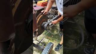 Walk behind tractor drive belt installation process [upl. by Akcebar504]