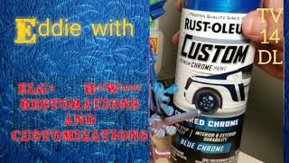 Rustoleum Custom Chrome Paint BLUE CHROME On a hot wheels Silver base and chrome base [upl. by Dougherty277]