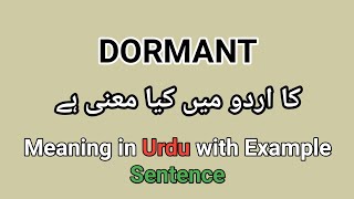 Meaning of Dormant in Urduhindi  Dormant ka matlab kia hota ha [upl. by Assenav336]