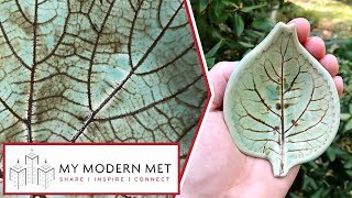 Amazing Leaf Pottery Made with Real Leaves by Piper Pottery [upl. by Lammond]