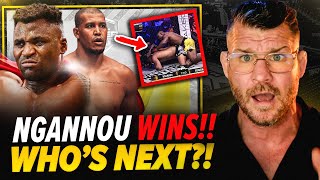 BISPING reacts Francis Ngannou KOs Ferreira Jon Jones RESPONDS [upl. by Nauqan]