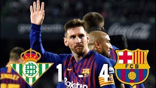 Real Betis vs Barcelona 14 La Liga  MESSIS INCREDIBLE HATTRICK  VALVERDES TACTICS [upl. by Naggem304]