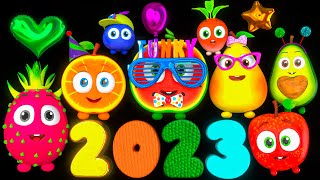 2023 BIG Collection  Funky Fruits Baby Sensory  Animation and Dance amp Bedtime Music [upl. by Nameloc326]