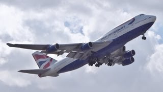 outstanding go around on short final at Heathrow British 747400 [upl. by Ecilef]