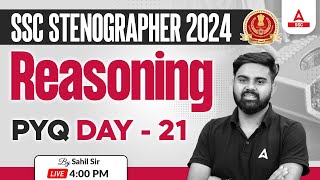 SSC Stenographer 2024  SSC Steno Reasoning By Sahil Tiwari  Previous Year Questions 21 [upl. by Tasia]