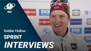 World Cup 2324 Soldier Hollow Men Sprint Interviews [upl. by Hagile]