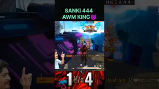 SANKI 444 AWM King😈 Gyan gaming Reaction SANKI 444 AWM 1V4 shorts short shortfeedtrendingvideo [upl. by Annoj]