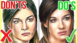 DOS amp DONTS How To Draw a Face with Coloured Pencils  Realistic Drawing Tutorial Step by Step [upl. by Delija]