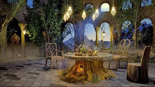 Mystical Elven Kingdom at Moonlight Ambience 🌕🍃 Nature Night Sounds with calm soft Elven Melodies [upl. by Eldreda]