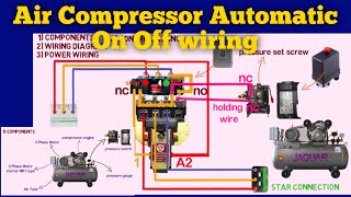 Air compressor Automatic on off wiring diagram  Air compressor [upl. by Mylander]