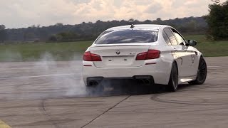 700HP BMW M5 F10 HPT Stage 2  Accelerations Donuts amp Drag Racing [upl. by Awhsoj302]