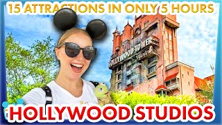 15 Attractions in 5 Hours  Disneys Hollywood Studios [upl. by Enitsyrk]