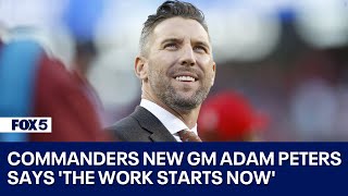 Washington Commanders introduce new GM Adam Peters [upl. by Nerin811]