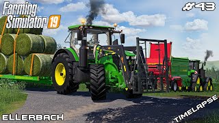 Making grass bales amp spreading manure  Animals on Ellerbach  Farming Simulator 19  Episode 43 [upl. by Hugon]